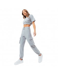 Justhype Sweat Crop T-Shirt-Cargo Joggers LABON004