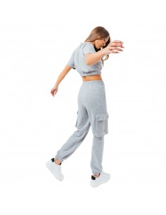 Justhype Sweat Crop T-Shirt-Cargo Joggers LABON004 2