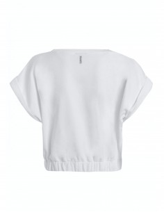 Deha Γυναικείο Crop Top Κοντομάνικο Καλοκαιρινό Λευκό B64091-10001 2