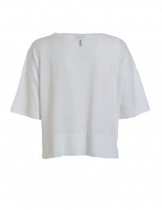 Deha Oversize Cotton Net T-Shirt B64440-10001 Λευκό 2