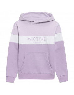 4F Παιδικό Φούτερ με Κουκούλα και Τσέπες Μωβ HJL22-JBLD002-51S