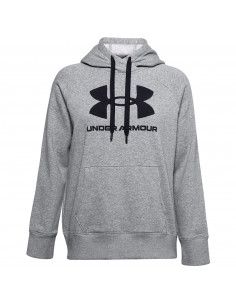 Under Armour Rival Logo Μακρύ Γυναικείο Fleece Φούτερ με Κουκούλα Γκρι 1356318-035