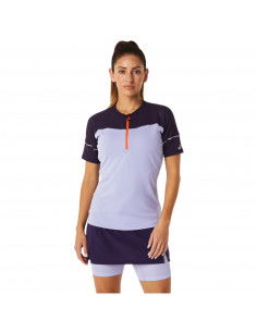 ASICS Fujitrail Γυναικεία Μπλούζα Κοντομάνικη με Φερμουάρ Μωβ 2012B927-500