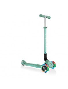 Globber Παιδικό Πατίνι Αναδιπλούμενο Globber Primo Foldable Plus Lights Τρίτροχο για 3+ Ετών Πράσινο 439-206