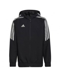 Adidas Παιδικό Αθλητικό Μπουφάν Κοντό με Κουκούλα Μαύρο Condivo 22 HA6253