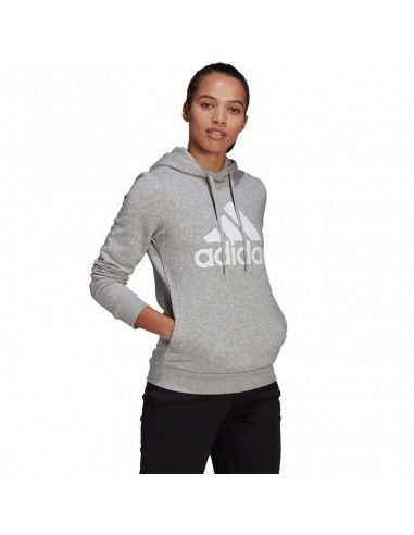 Adidas Essentials Γυναικείο Φούτερ με Κουκούλα Γκρι GL0719 Adidas Essentials Γυναικείο Φούτερ με Κουκούλα Γκρι GL0719
