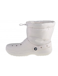 Crocs Classic Lined Neo Γυναικεία Μποτάκια με Γούνα Λευκά 206630-143 2