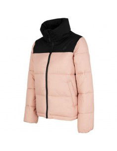 4F Κοντό Γυναικείο Puffer Μπουφάν για Χειμώνα Coral H4Z22-KUDP014-65S