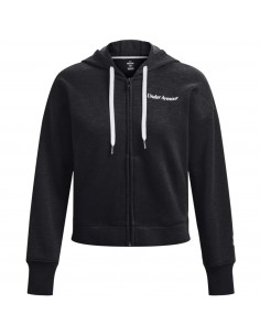 Under Armour UA W Essential Script FZ Γυναικεία Ζακέτα Φούτερ με Κουκούλα Μαύρη 1374106-001