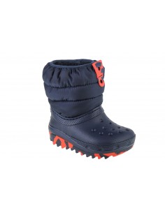 Crocs Παιδικές Γαλότσες με Εσωτερική Επένδυση Puff Μπλε 207683-410