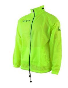 Givova Rain Basico RJ001 Ανδρικό Μπουφάν Αδιάβροχο και Αντιανεμικό Yellow Fluo 2