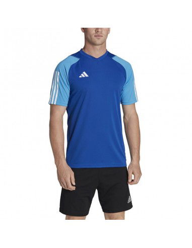 Adidas Tiro 23 Competition Ανδρικό T-shirt Μπλε με Λογότυπο HU1296 Adidas Tiro 23 Competition Ανδρικό T-shirt Μπλε με Λογότυπο HU1296