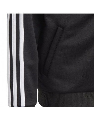 Adidas Αθλητική Παιδική Ζακέτα Φούτερ με Κουκούλα Μαύρη 3 Stripes HY1102 Adidas Αθλητική Παιδική Ζακέτα Φούτερ με Κουκούλα Μαύρη 3 Stripes HY1102