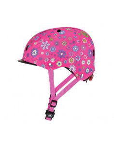 Globber Elite Lights 507-110 Παιδικό Κράνος για Ποδήλατο & Πατίνι Ροζ με Ενσωματωμένο Φωτάκι LED