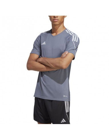 Adidas Tiro 23 League Αθλητικό Ανδρικό T-shirt Γκρι με Λογότυπο IC7478 Adidas Tiro 23 League Αθλητικό Ανδρικό T-shirt Γκρι με Λογότυπο IC7478