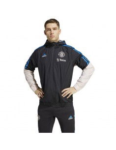 Adidas Manchester United Condivo 22 Αθλητικό Ανδρικό Μπουφάν Αδιάβροχο Black / Icey Pink HT4288 2