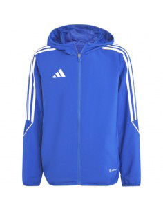 Adidas Παιδικό Αθλητικό Μπουφάν Κοντό Αντιανεμικό με Κουκούλα Μπλε Tiro 23 League IA1626