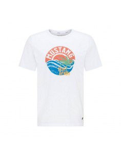 Mustang Ανδρικό T-shirt Κοντομάνικο Λευκό 1009534 2045
