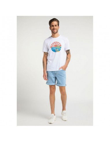 Mustang Ανδρικό T-shirt Κοντομάνικο Λευκό 1009534 2045 Mustang Ανδρικό T-shirt Κοντομάνικο Λευκό 1009534 2045