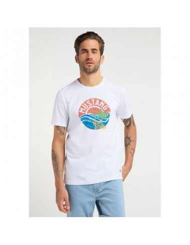 Mustang Ανδρικό T-shirt Κοντομάνικο Λευκό 1009534 2045 Mustang Ανδρικό T-shirt Κοντομάνικο Λευκό 1009534 2045
