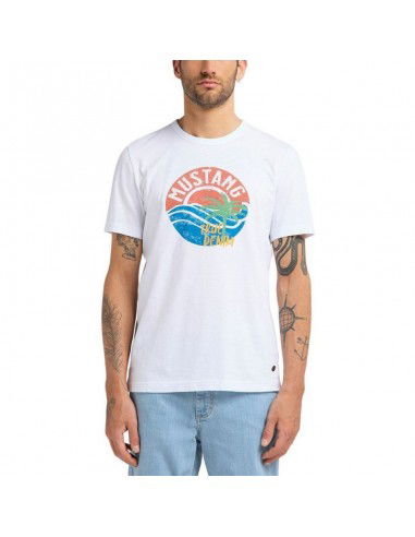 Mustang Ανδρικό T-shirt Κοντομάνικο Λευκό 1009534 2045 Mustang Ανδρικό T-shirt Κοντομάνικο Λευκό 1009534 2045