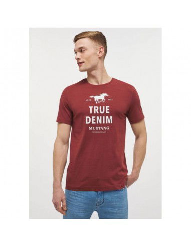 Mustang Ανδρικό T-shirt Κοντομάνικο Κόκκινο 10125147256 Mustang Ανδρικό T-shirt Κοντομάνικο Κόκκινο 10125147256