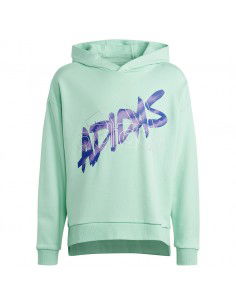 Adidas Παιδικό Φούτερ με Κουκούλα Πράσινο HR5825