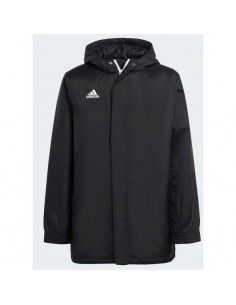 Adidas Παιδικό Αθλητικό Μπουφάν Μακρύ με Επένδυση & Κουκούλα Μαύρο Entrada 22 Stadium IB6078