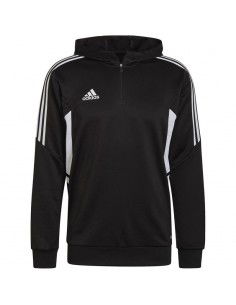 Adidas Condivo 22 Half-Zip Ανδρικό Φούτερ με Κουκούλα Μαύρο HD7006