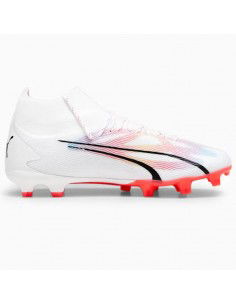 Puma Ultra Pro FG/AG 107422-01 Ψηλά Ποδοσφαιρικά Παπούτσια με Τάπες Λευκά 2
