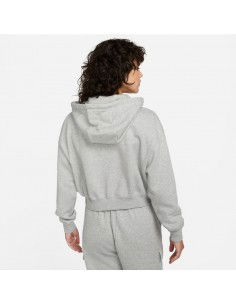 Nike Cropped Γυναικείο Φούτερ με Κουκούλα Γκρι DQ5850-063 2