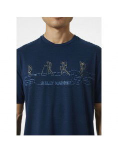 Helly Hansen Skog Recycled Ανδρικό T-shirt Navy Μπλε με Στάμπα 63082-584 2