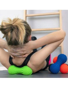 Roller for massage and rehabilitation Tullo duoball 155 cm red 446 2