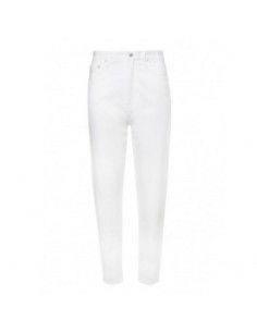 Calvin Klein Ψηλόμεσο Γυναικείο Jean Παντελόνι σε Mom Εφαρμογή Λευκό J20J218514-1AA