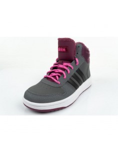 Adidas Αθλητικά Παιδικά Παπούτσια Μπάσκετ Hoops 2 GZ7796 Grey Five / Core Black / Screaming Pink 2
