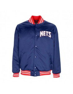 Mitchell Ness NBA Heavyweight Satin Jacket New Jersey Nets OJBF3413NJNYYPPPNAVY