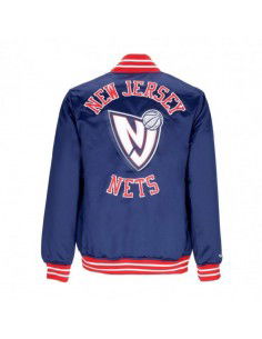 Mitchell Ness NBA Heavyweight Satin Jacket New Jersey Nets OJBF3413NJNYYPPPNAVY 2