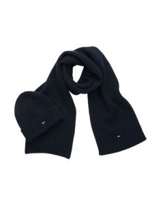 Tommy Hilfiger Unisex Σετ με Σκούφο Πλεκτό σε Navy Μπλε χρώμα AU0AU01651-DW6