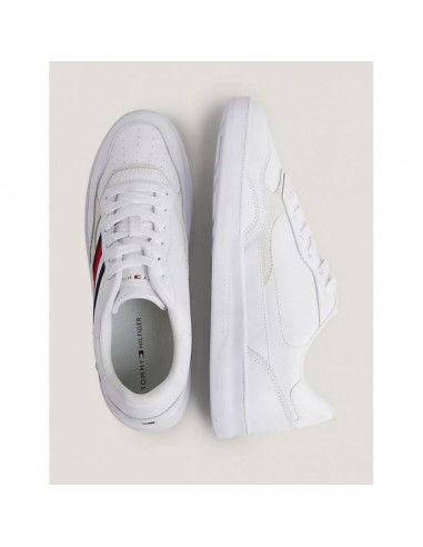 Tommy Hilfiger Court Cupsole Retro Ανδρικά Sneakers Λευκά FM0FM04828-YBS Tommy Hilfiger Court Cupsole Retro Ανδρικά Sneakers Λευκά FM0FM04828-YBS