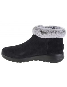 Skechers On The Go Suede Γυναικεία Μποτάκια με Πλατφόρμα & Γούνα Μαύρα 144041-BKGY 2