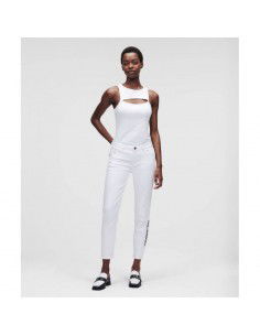 Karl Lagerfeld White Gf Denim Pants W 221W1101 jeans 2