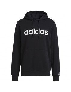Men's adidas Essentials French Terry Linear Logo Hoodie black GK9064