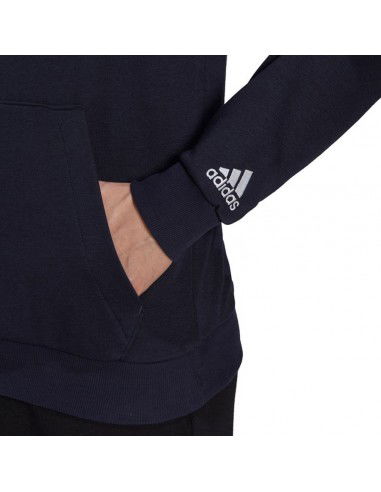 Men's adidas Essentials French Terry Linear Logo Hoodie navy blue GK9066 Men's adidas Essentials French Terry Linear Logo Hoodie navy blue GK9066