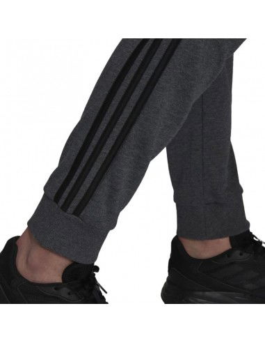 Men's adidas Essentials French Terry Tapered Cuff 3Stripes Pants grey H12256 Men's adidas Essentials French Terry Tapered Cuff 3Stripes Pants grey H12256