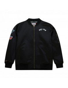 Mitchell Ness Lightweight Satin Bomber San Antonio Spurs M Jacket SJKT6599SASYYPPPBLCK
