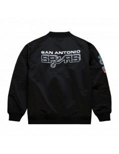 Mitchell Ness Lightweight Satin Bomber San Antonio Spurs M Jacket SJKT6599SASYYPPPBLCK 2
