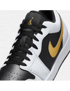 Jordan 1 Low White Black Metallic Gold Swoosh 553558172 MBS 2