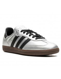 adidas Samba OG Silver Metallic Black Gum Women's JI4218 MBS 2