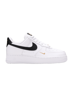 Nike Air Force 1 Low '07 Essential White Black Gold Mini Swoosh Women's CZ0270102 MBS