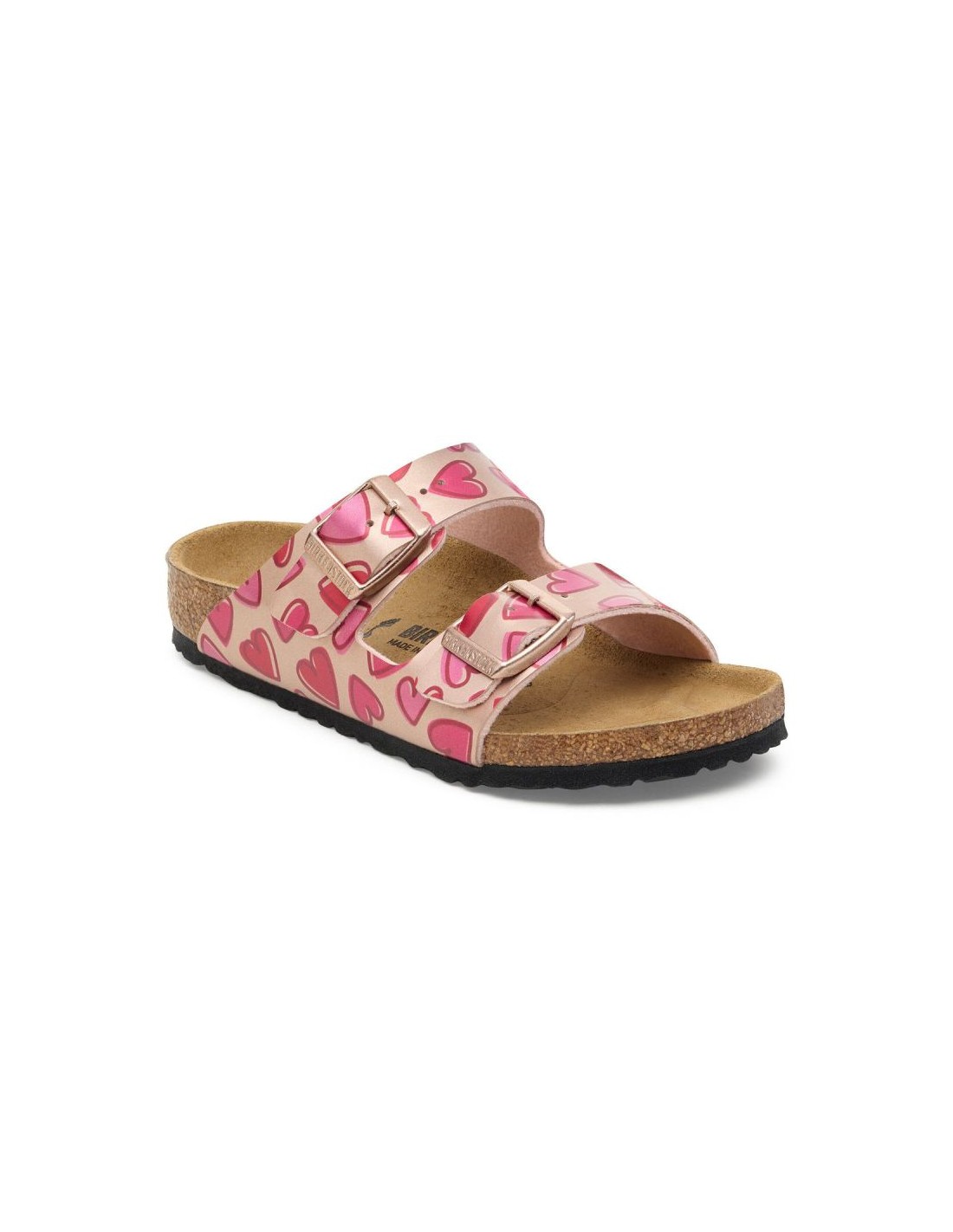 Birkenstock ARIZONA KIDS BS 1030434 ELECTRIC METALLIC COPPER HEARTS flipflops standard width